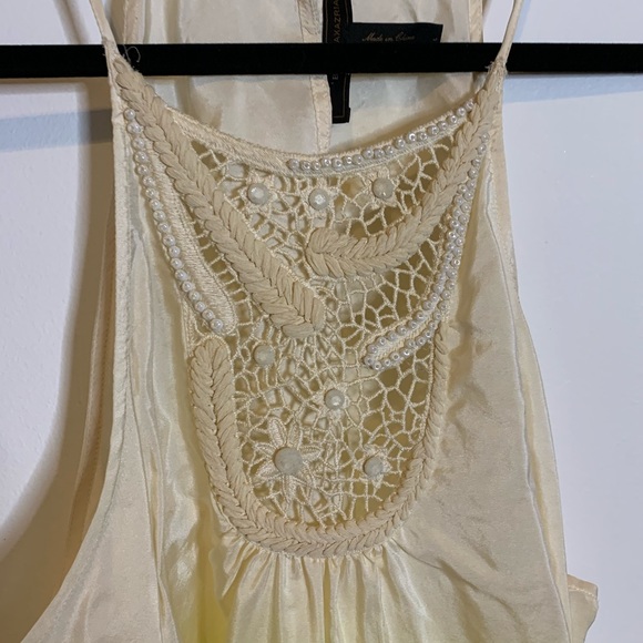 BCBGMaxAzria Dip Dye Ombre Beaded Silk Halter - Picture 2 of 7